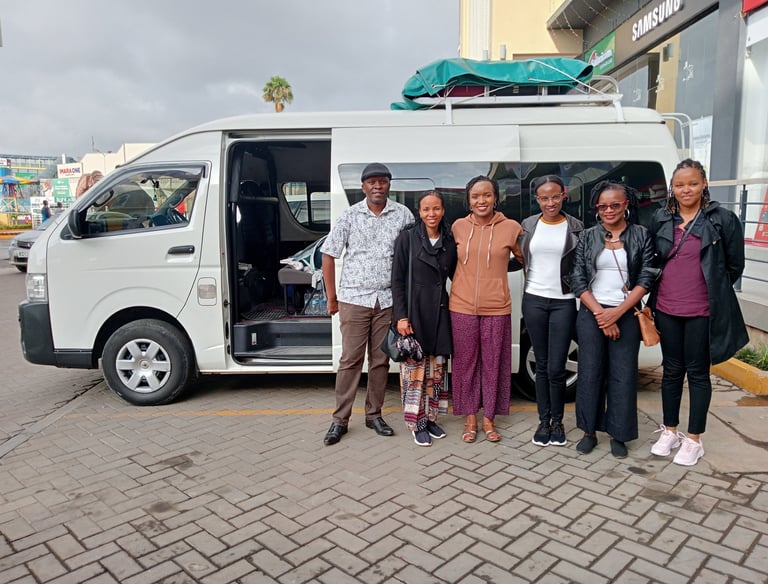 A group of travellers with Vanna Ventures for car hire for a group corporate trip.