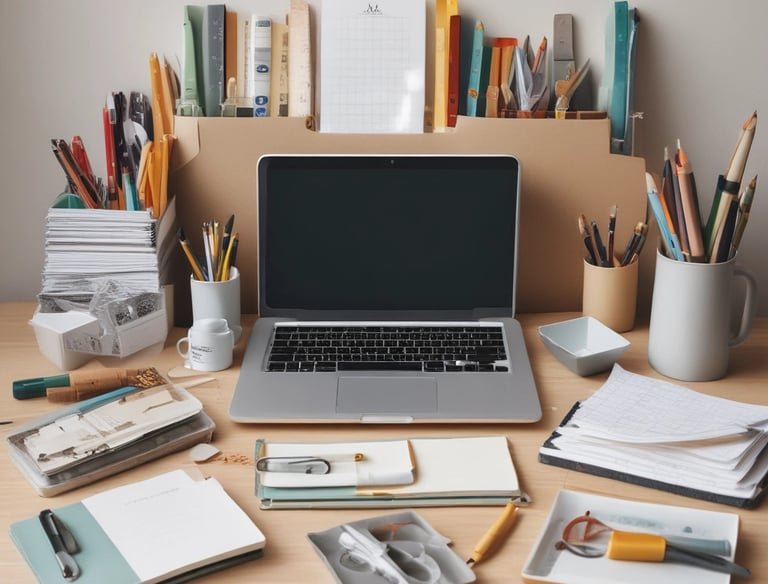 A dynamic banner showcasing various stationery brands.