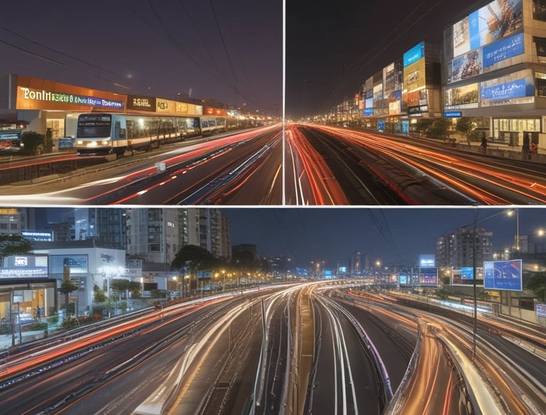 Lush green landscaped gardens with walking paths and seating areas.