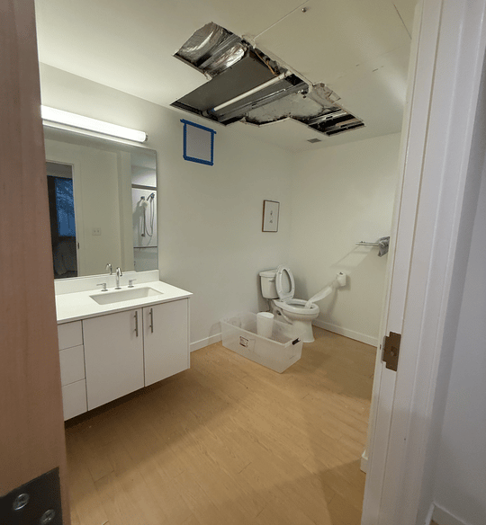 big ceiling repair at umass in amherst ma