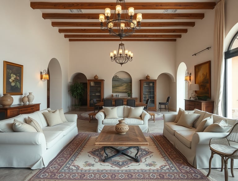 high-end painting contractor cherry creek - spainsh revival living room