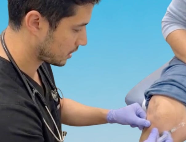 suntikan lutut, sakit lutut, x-ray lutut