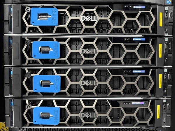 a server rack with several different types of servers
