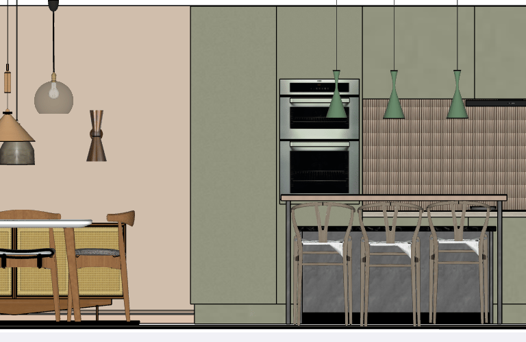 kitchen diner in SketchUp
