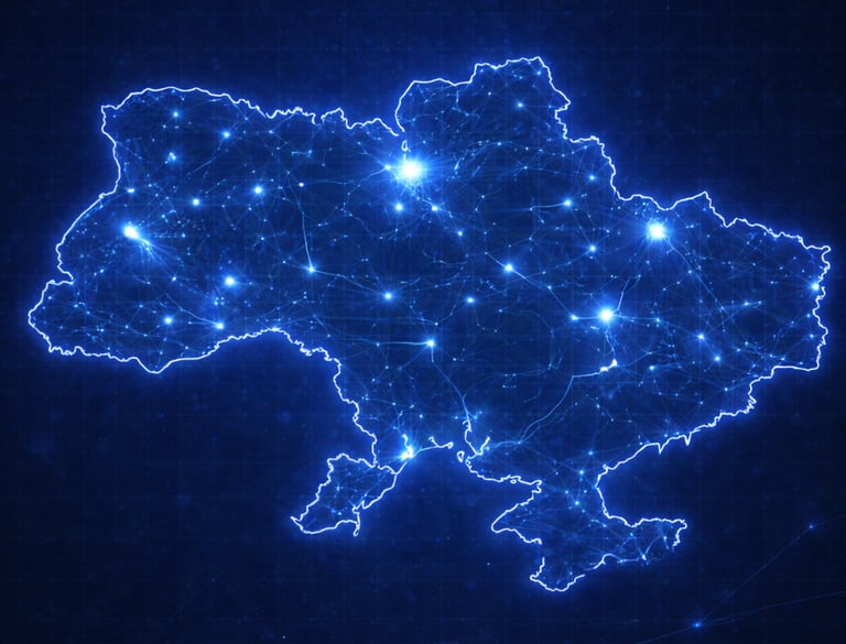 Экономическая карта Украины с цифровой сетью деловой активности