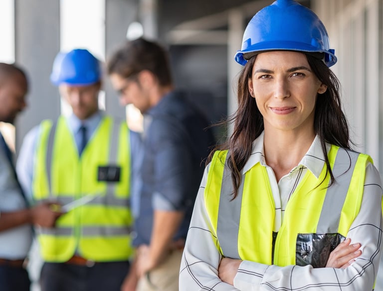 female construction leader