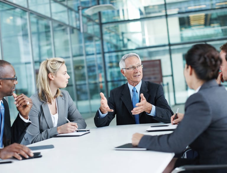 Professional diverse business team having an interview