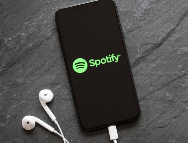 Spotify music on phone with earphones