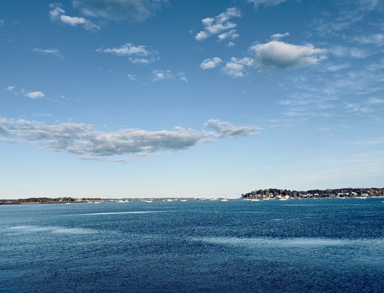 looking over salem harbor to marblehead
