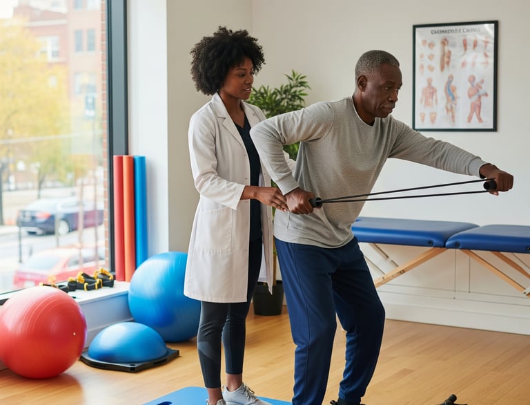 a man and woman doing a physical exercise