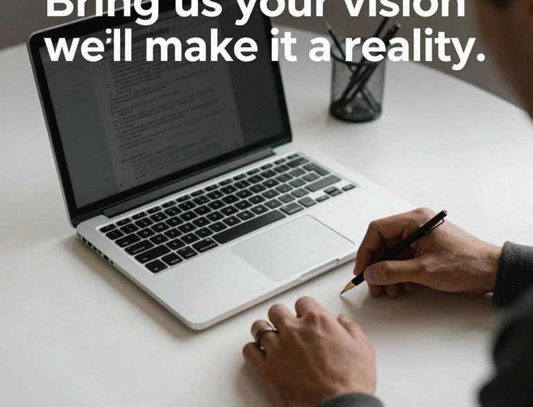 A modern construction site with workers assembling steel framework under a cloudy sky.