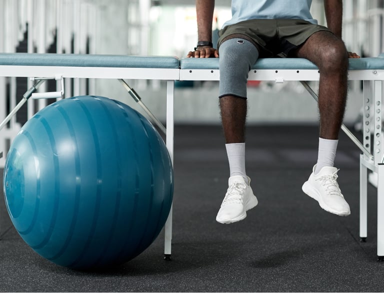 allenamento funzionale controllato per la riabilitazione sportiva con fitball