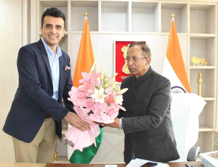 President of Chamber India Mr. Abhinav Balyan with Shri Som Parkash, MoS Commerce and Industry