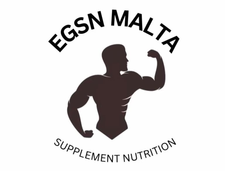 EGSN Malta Supplement Nutrition logo featuring a muscular bodybuilder silhouette flexing.