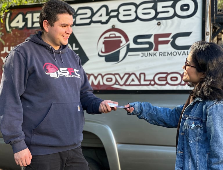 SFC Junk Removal: Loveseat and couch hauling in 94704 & 94566.