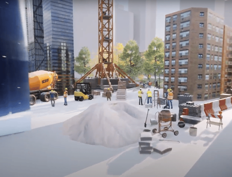 3d snow city walkthrough