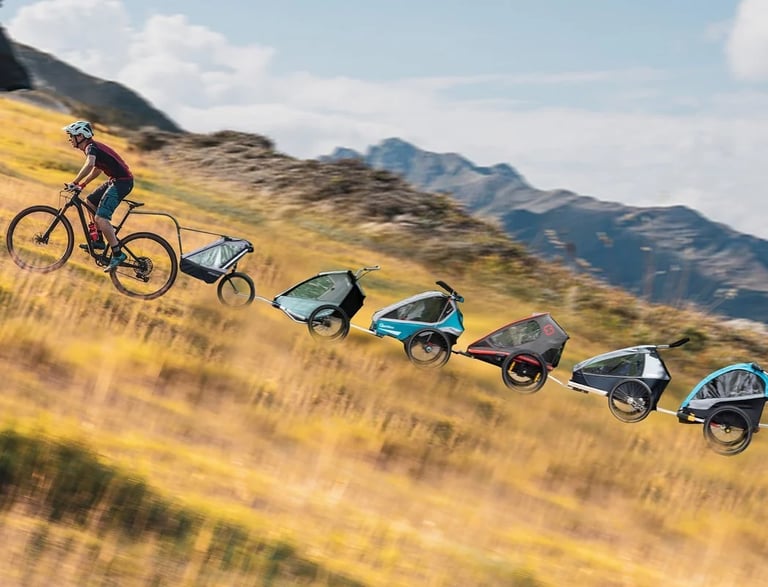 Fahrradanhaenger-Modelle-Thule Chariot-Croozer-Queridoo-Kinderfahrrad-Befestigung