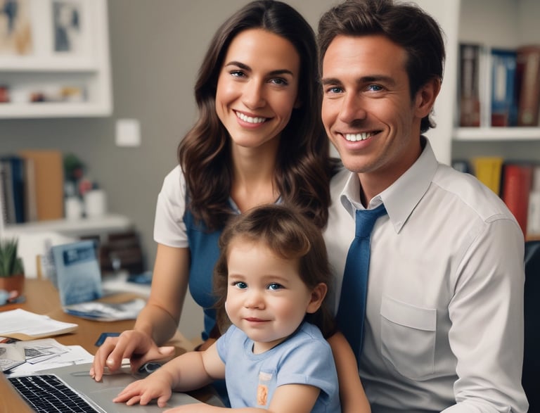 A friendly health benefits specialist smiling while reviewing insurance documents with a client.