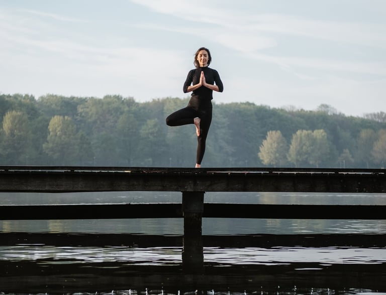 woman in tree pose