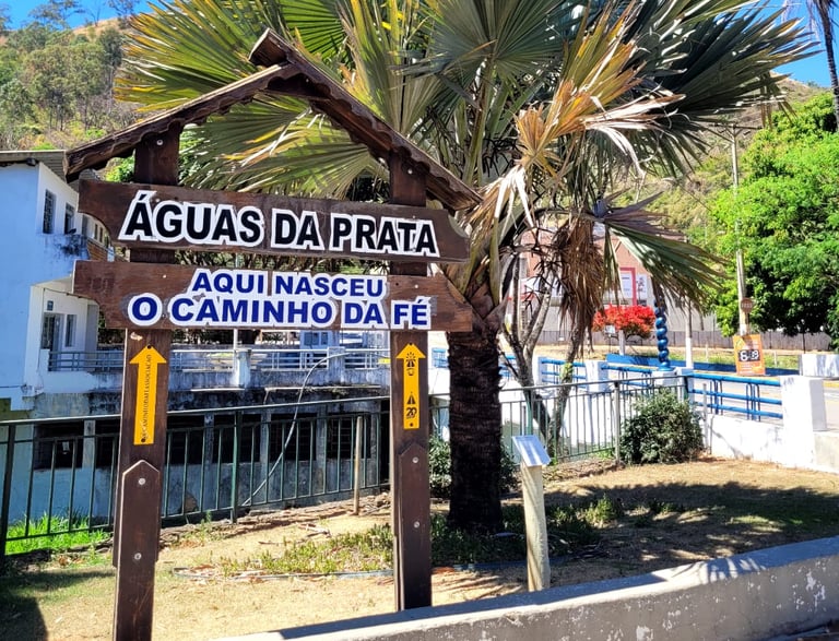 Placa de sinalização de Águas da Prata