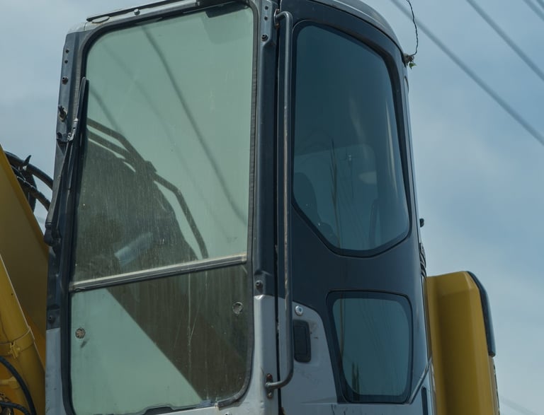 cat dozer heavy equipment glass repaired