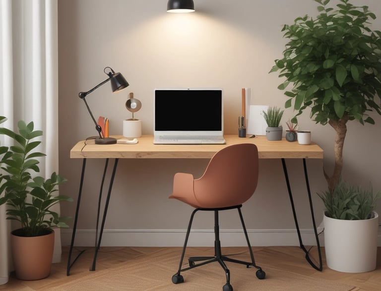 A warm, inviting workspace with a notebook, pen, and a cup of coffee ready for a coaching session.