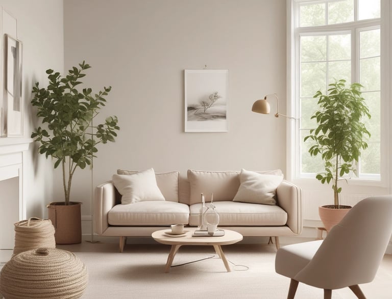 A warm, inviting therapy room with soft lighting and comfortable chairs.