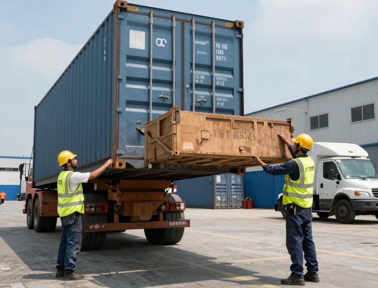A friendly customer service representative assisting a client with freight shipping options over the phone.