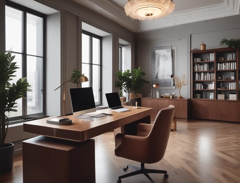 A sleek black and gold luxury business card on a dark background.