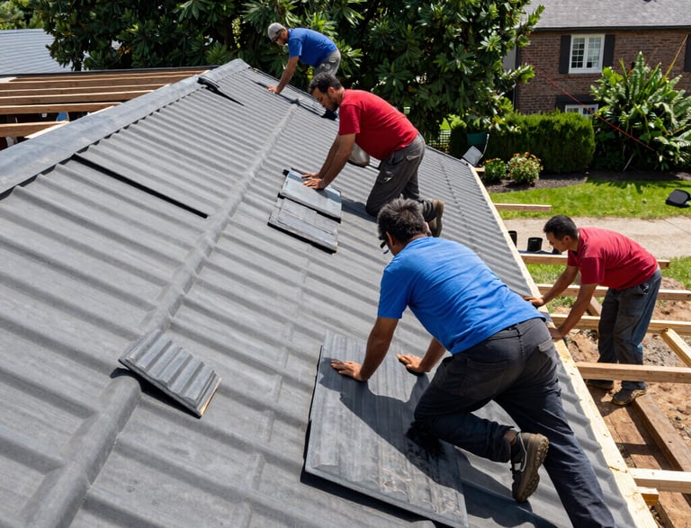 A friendly team member from C Webster and Sons discussing a roofing project with a homeowner in Bangor, Maine.