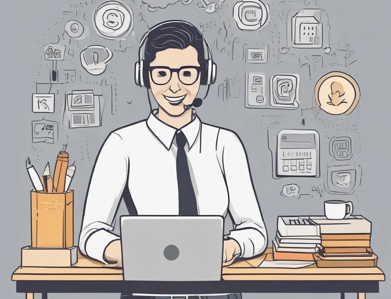 A friendly customer service representative with a headset ready to assist.