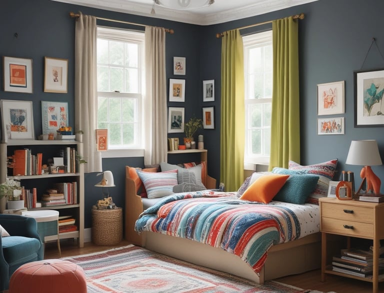 A welcoming image of a child happily sleeping in a new bed.