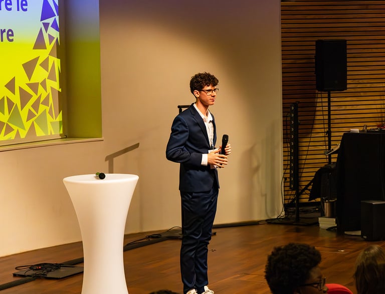Enzo CHRISTOPHE--ROMAIN - Co-présdient fondateur d'Harc'Event lors de sa prise de parole 2025 