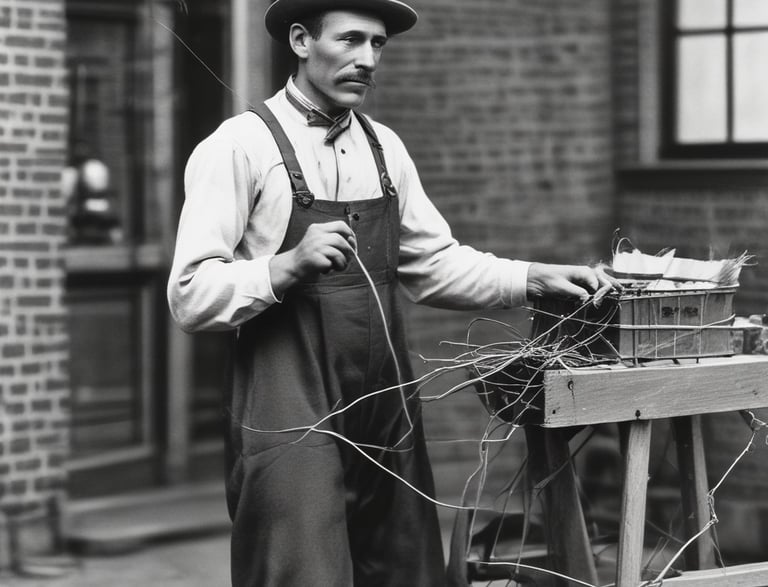 A modern storefront with large windows displaying a clean, minimalist interior. On the left, the store features a seating area with shelves holding various items and a green plant. The central door is flanked by two large glass panels showcasing multiple computer monitors on a counter. Soft lighting and a light color palette create a welcoming atmosphere.