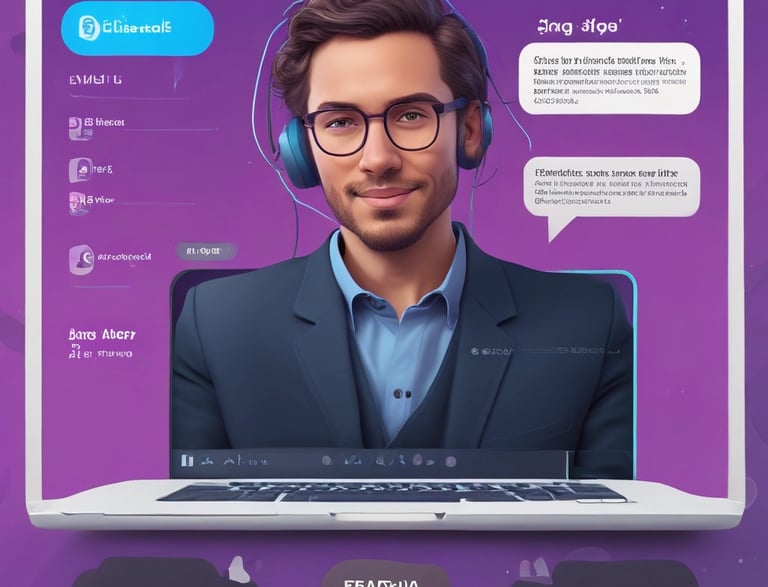 A friendly customer service representative wearing a headset, smiling warmly.