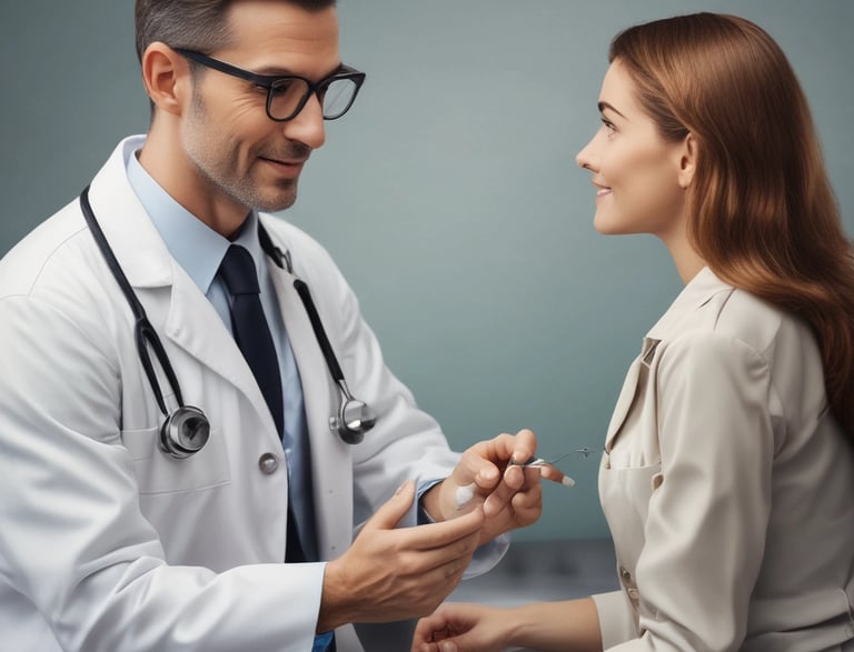 A medical setting with two people, likely healthcare professionals, focusing on a patient who is surrounded by numerous medical devices and monitors. The environment is busy with various tubes and equipment connected to the patient.