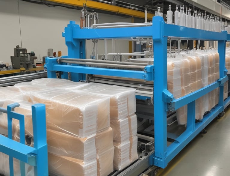a machine is moving through a factory floor