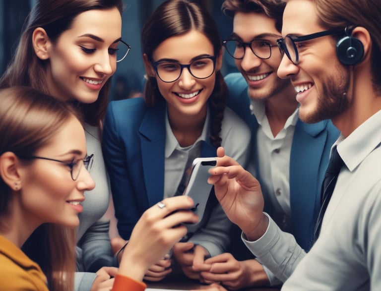 A friendly consultant discussing with a client in an office.