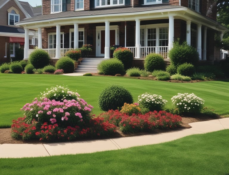 An aerial view of a suburban neighborhood displaying a network of streets and houses with neatly organized lawns and backyards. The landscape is characterized by a sprawling layout with similar-looking houses throughout the community.