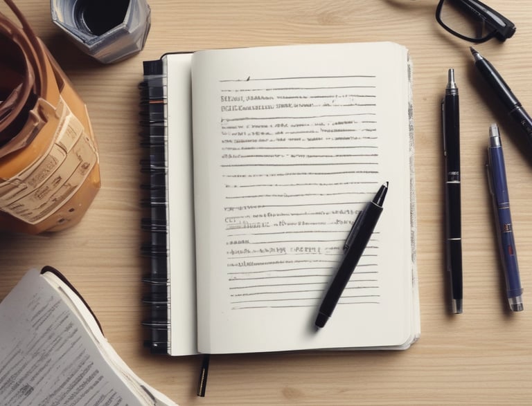 A clean, minimalistic workspace with a laptop, a cup of coffee, and a small cross necklace beside it.