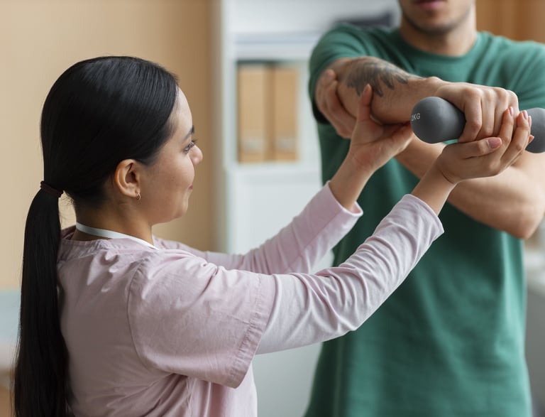 People doing therapeutic exercise