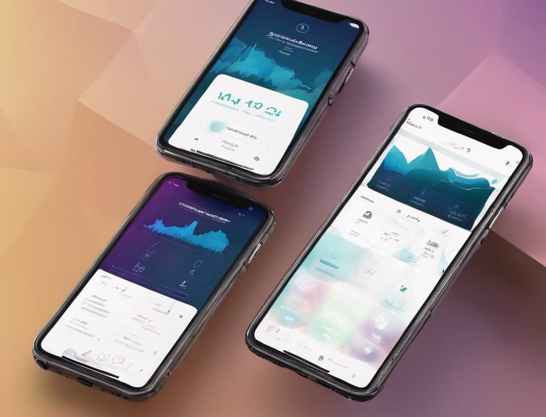 A person uses a smartphone, highlighting the WhatsApp application icon. The screen shows several other app icons with notification badges indicating unread messages.