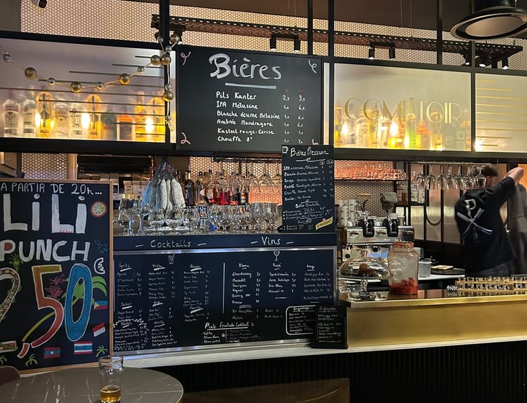 bar avec une large gamme de choix