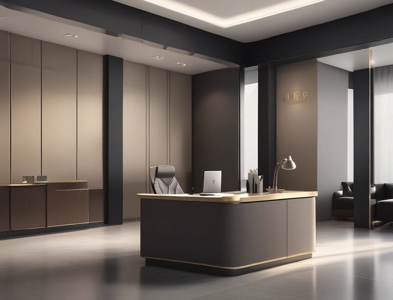 A warm, inviting workspace with a laptop, notebook, and a cup of coffee ready for a financial consultation.