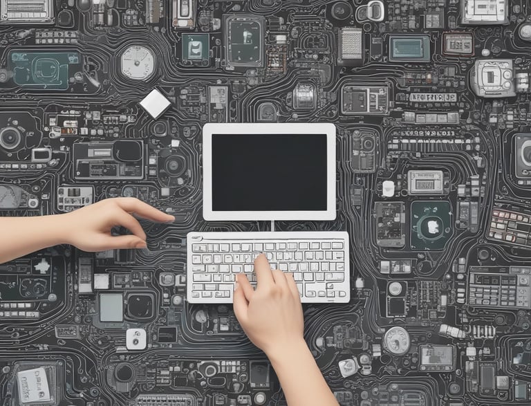 A friendly customer service representative wearing a headset, ready to assist with electronic and IT product inquiries.