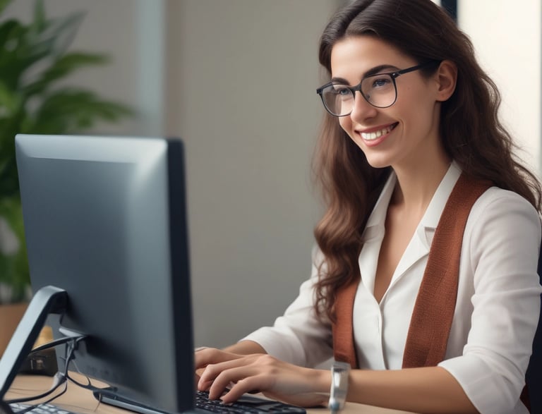 A friendly mover carefully arranging furniture in a cozy retirement living room.