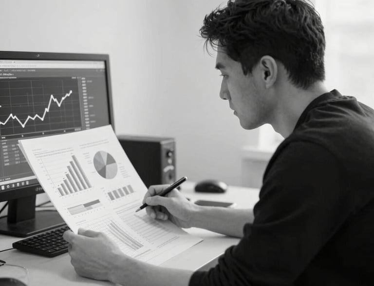 A friendly consultant discussing market research insights with a small business owner in a cozy office.