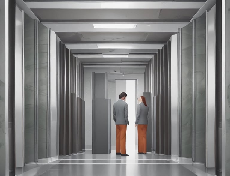 A friendly customer service representative with headset at a logistics company office.