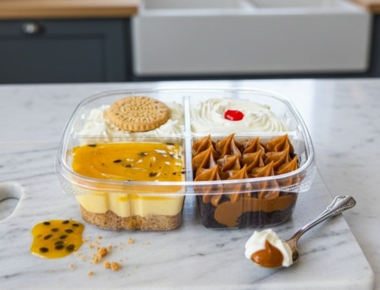 Bandeja de 4 sabores de Cocina con Ely, una deliciosa selección de postres artesanales que permite c