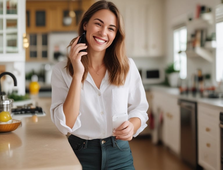 Friendly insurance agent assisting a client over the phone